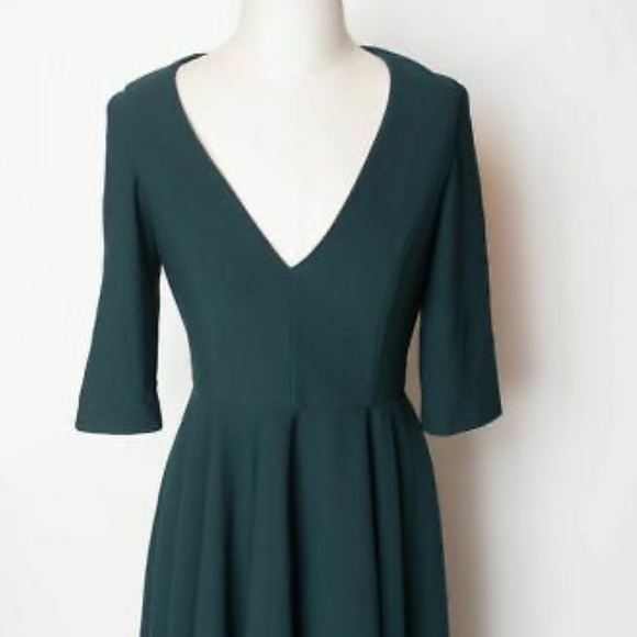 BHLDN Valdis Dress in Dark Emerald, w/ pockets - Picture 6 of 9